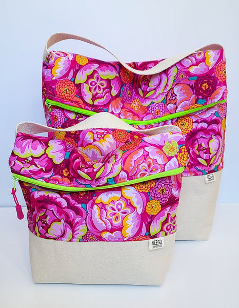 Neon Floral Insulated Washable Lunch Bag