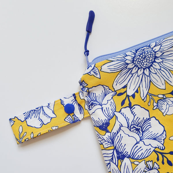 Blue and Yellow Floral Wet Bag