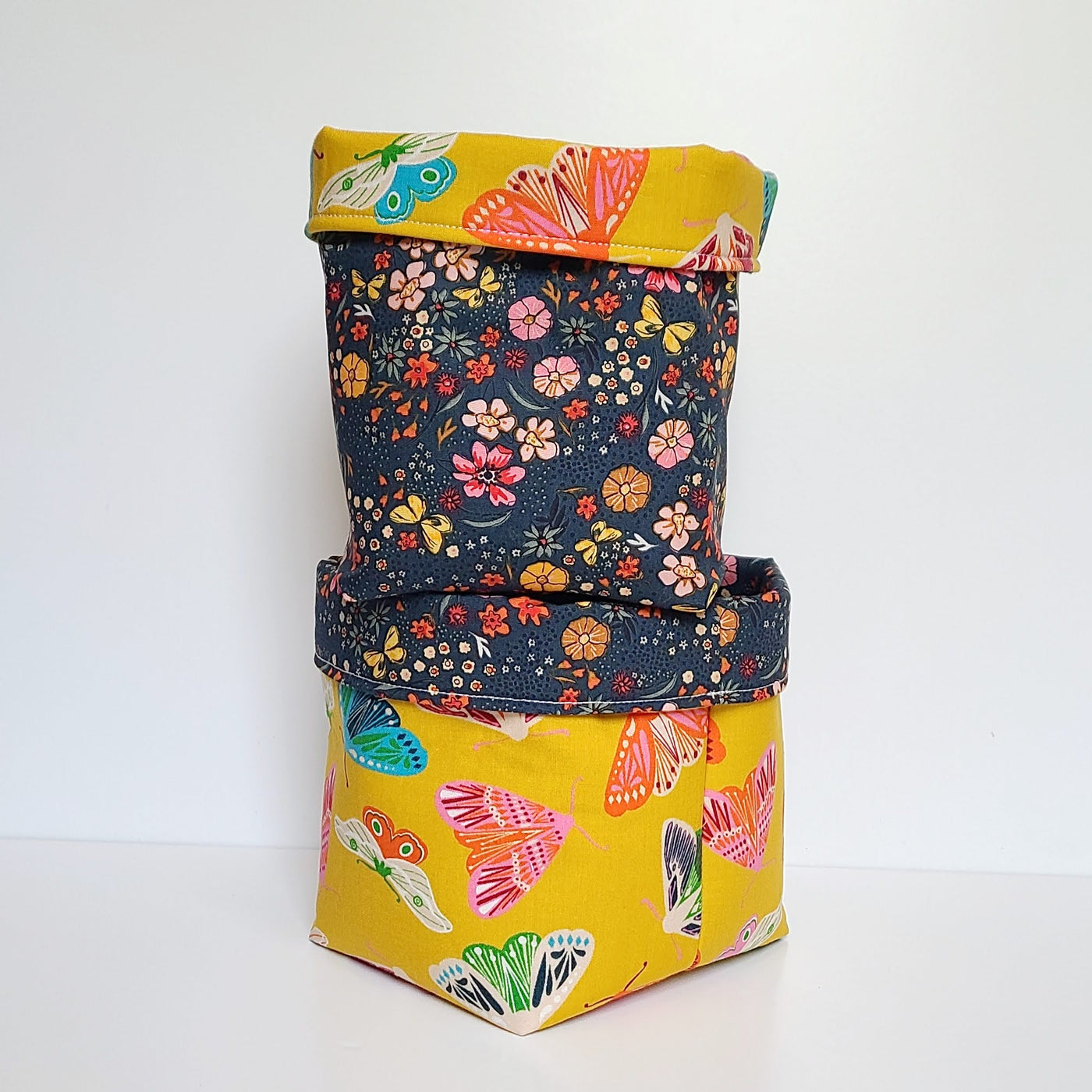 Reversible Fabric Bin - Butterfly Floral