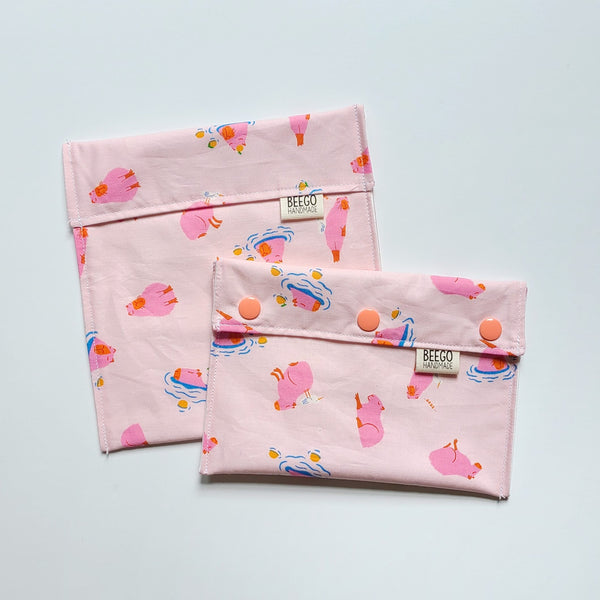 Pink Capybara Snack Bag