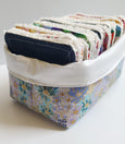 Facial Squares Fabric Bin - Flower Fields