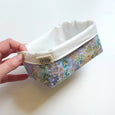 Facial Squares Fabric Bin - Flower Fields
