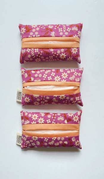 SAMPLE Travel Tissue Holder in Purple Folk Floral