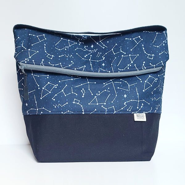 Navy Constellations Insulated Washable Lunch Bag