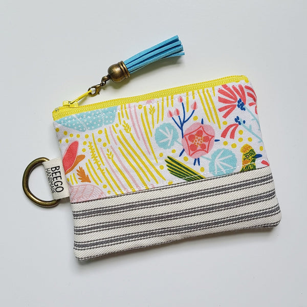 #28 - Gray Stripe Painted Desert Keyring Coin Purse