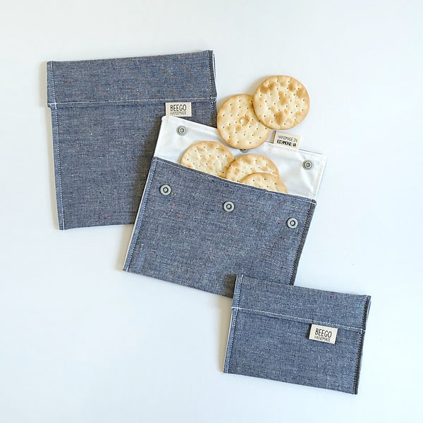 Speckled Chambray Snack Bag