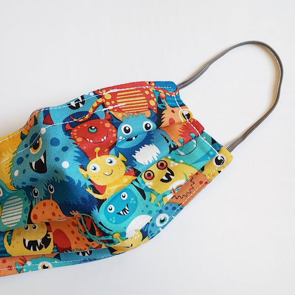 Kid's Monster Crowd Cotton Face Mask