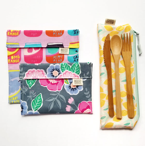 Small Starter Kit - Snack & Sandwich Bag, Cutlery Pouch