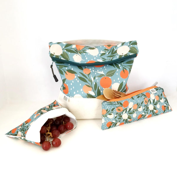 Lunch Bag Bundle - Lunch bag, snack & sandwich bag, optional cutlery pouch