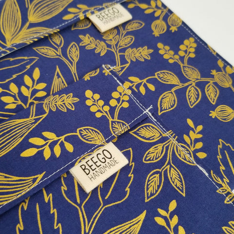 Gold and Navy Floral