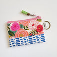#39 - Floral and Blue Keyring Coin Purse