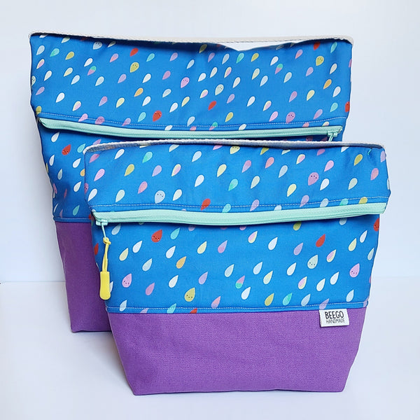 Happy Raindrops Insulated Washable Lunch Bag