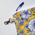 Yellow and Blue Floral Clip-On Pouch