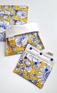 Blue and Yellow Floral Snack Bag