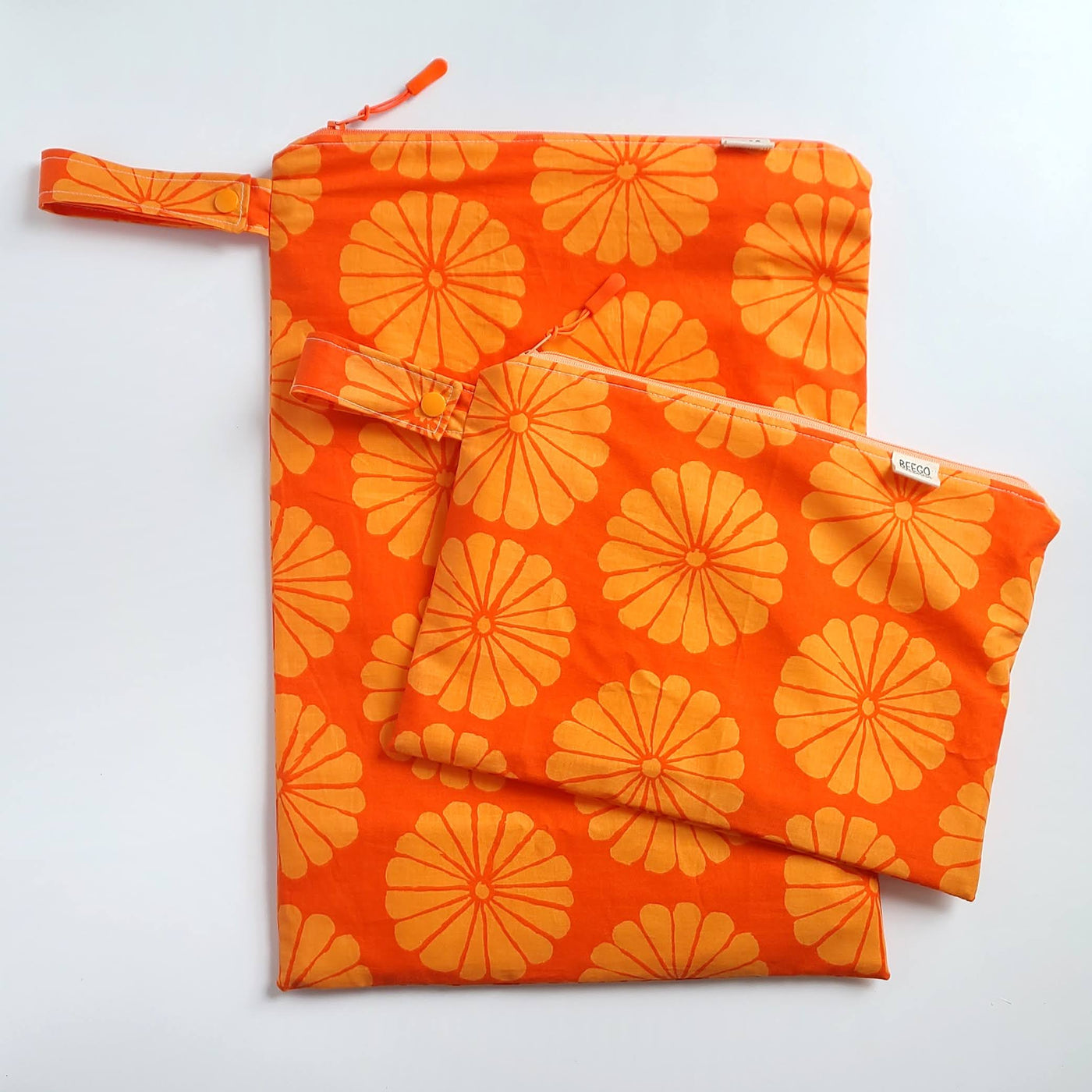 Orange Floral Wet Bag