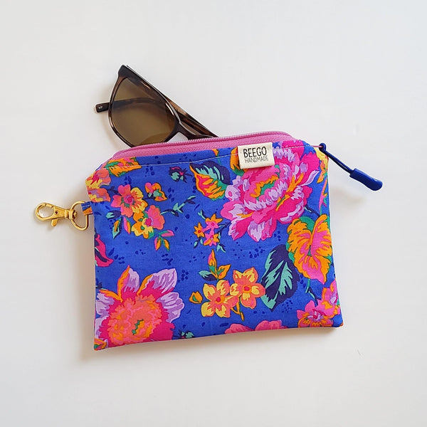 Vibrant Floral Clip-On Pouch