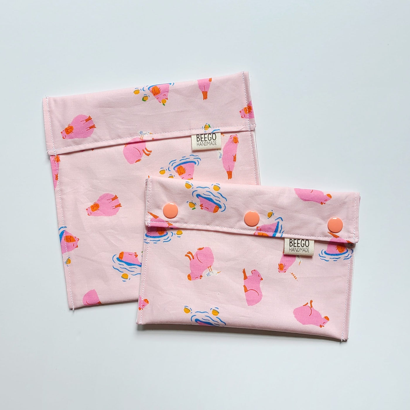 Pink Capybara Snack Bag