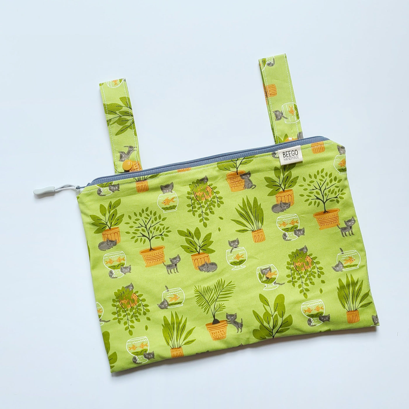 WONKY Mobility Bag (Wet Bag) - Green Cats