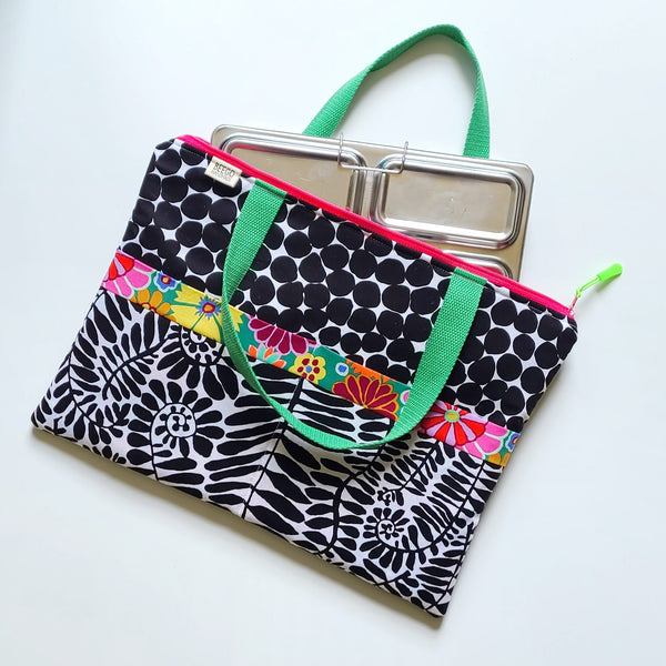 *PREORDER* Black and White Pop Bento Briefcase Lunch Bag