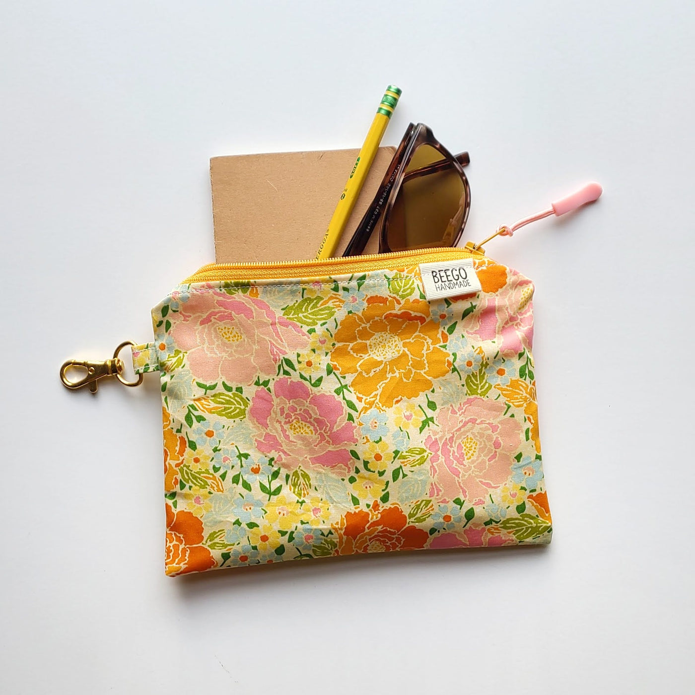 Sunny Floral Clip-On Pouch