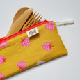 Golden Strawberry Toss Cutlery Pouch
