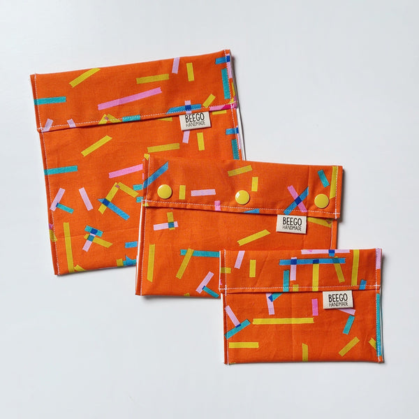 Orange Washi Tape Snack Bag