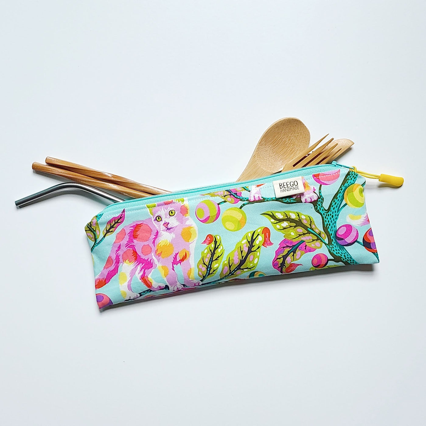 Blue Electro Kitty Cutlery Pouch