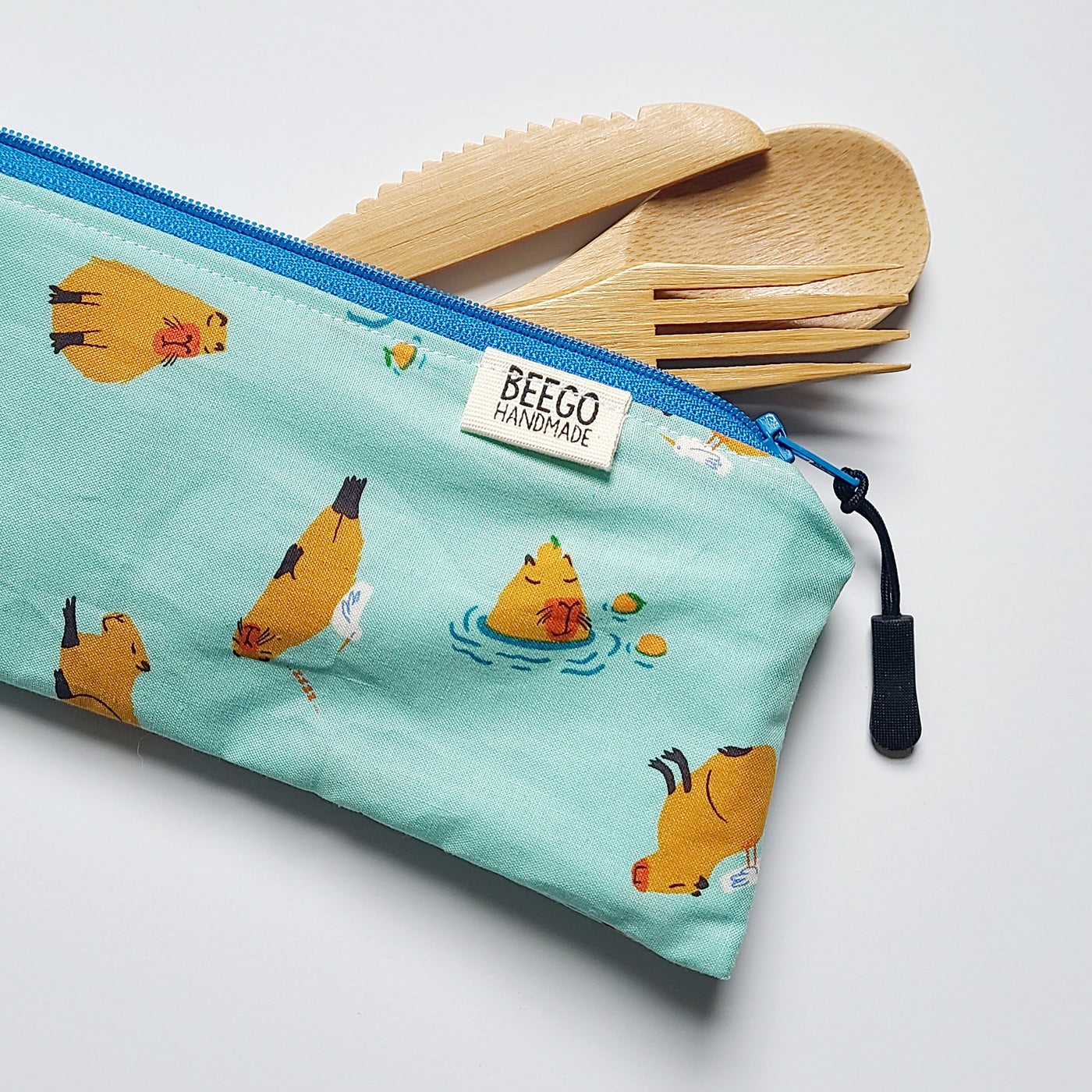 Blue Capybara Cutlery Pouch