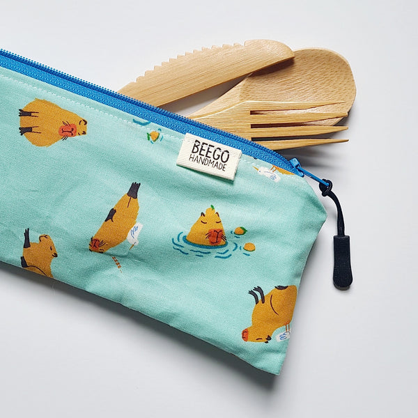 Blue Capybara Cutlery Pouch