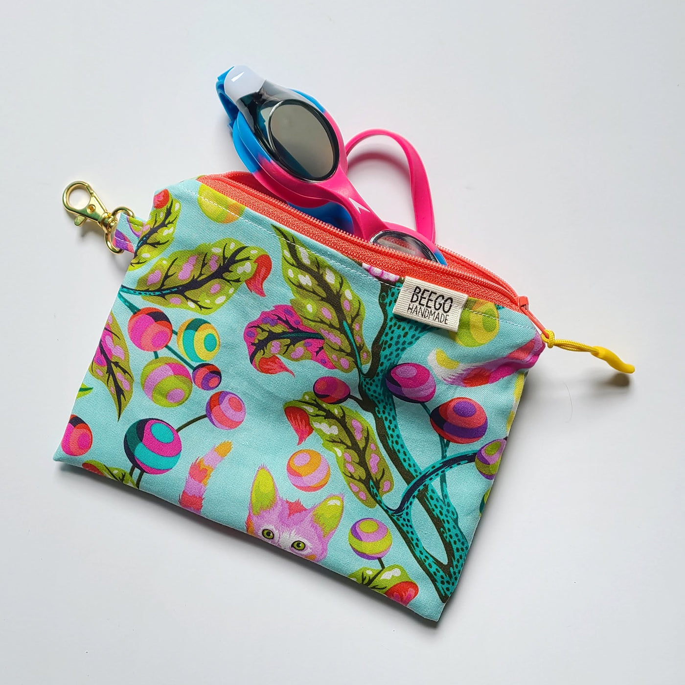 Blue Electro Kitty Clip-On Pouch