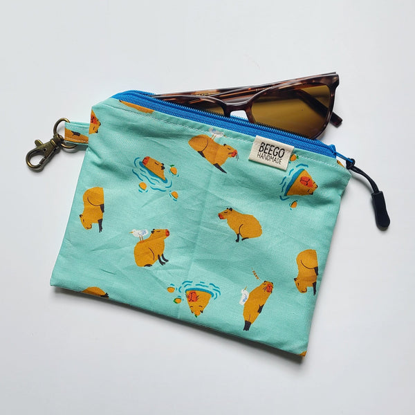 Blue Capybara Clip-On Pouch