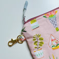 Pink Plants Clip-On Pouch