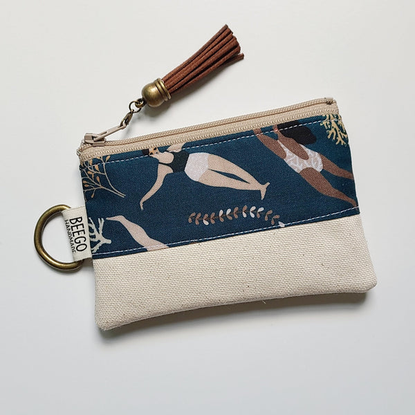 #2 - Canvas and Swimming Ladies Keyring Coin Purse