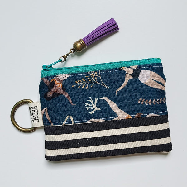 #35 - Black and White Stripe Swimming Ladies Keyring Coin Purse