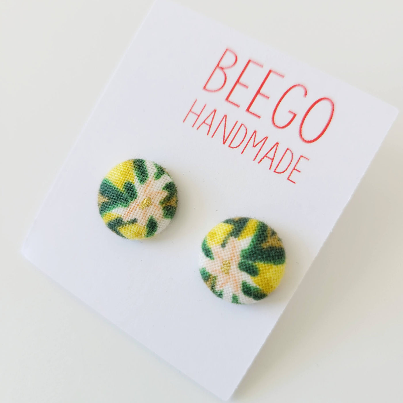 Vintage Lemons #5 Fabric Button Earrings – Beego Handmade