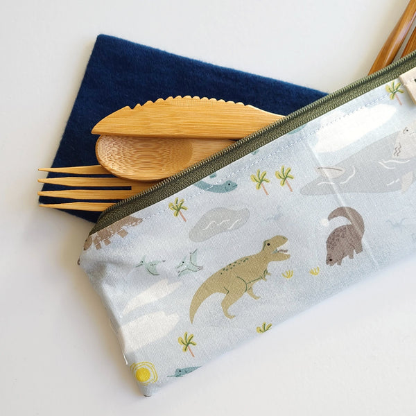 Dino Party Divided Cutlery Pouch